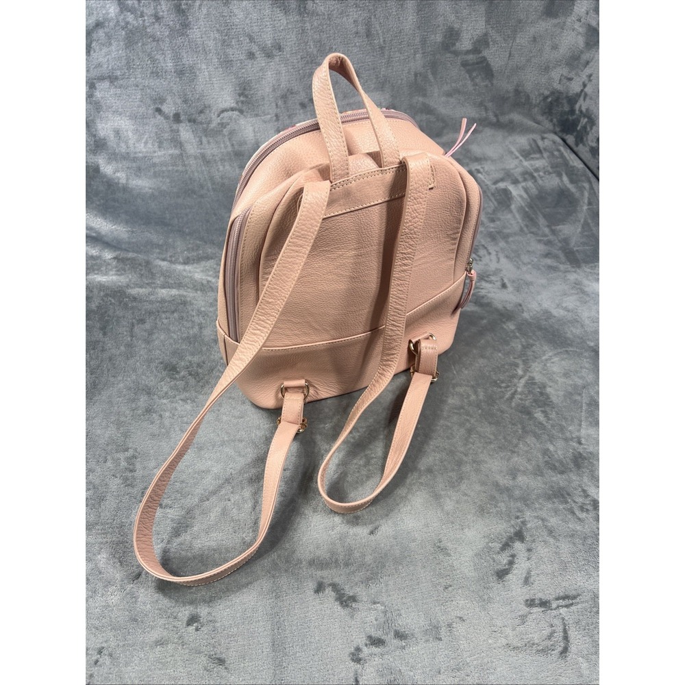 Puro Cuero Leather Backpack Floral Glam Boho Cottagecore Blush Pink Spring Chic - Picture 5 of 11